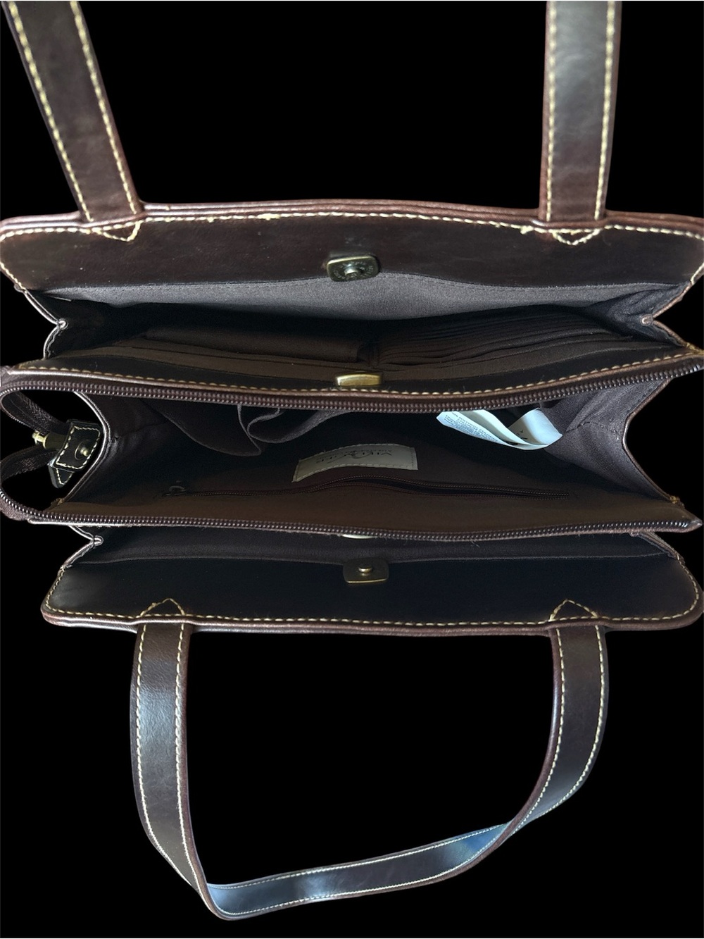 🎉BOGO 1/2 🎉 VTG Liz Claiborne Villager Classic Dark Brown Shoulder Bag - Picture 5 of 10